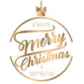 Merry Christmas text, Lettering design card template